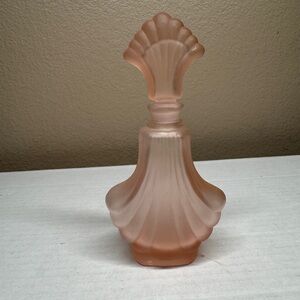 Frosted pink empty bottle seashell topper